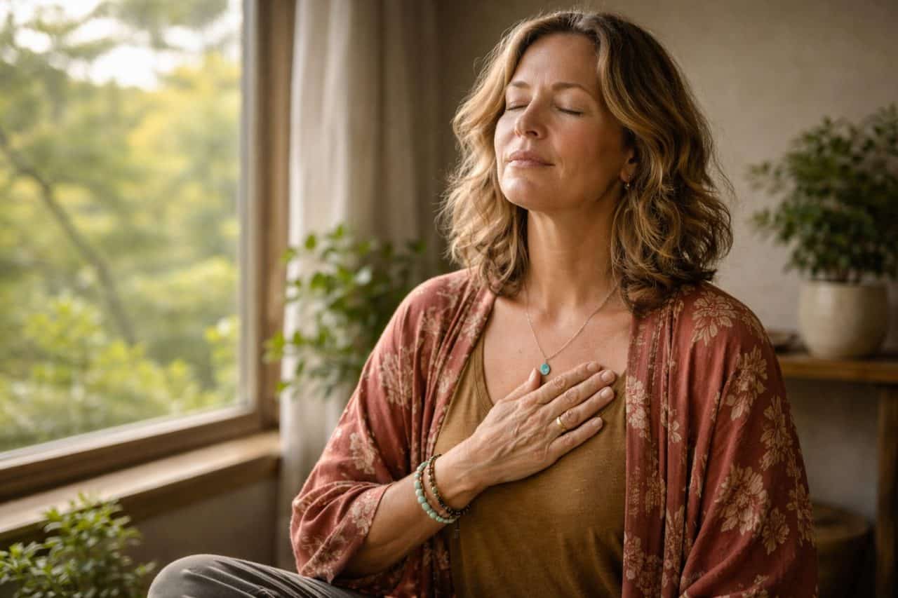 Moment van innerlijke afstemming en bewustwording passend bij spirituele coaching